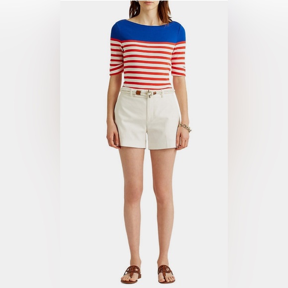 Ralph Lauren (size PL)Red White and Blue stripes Cotton Boatneck Knit Top - Picture 4 of 10